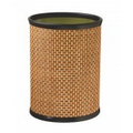 14" Woven Topaz Metal Oval Waste Basket